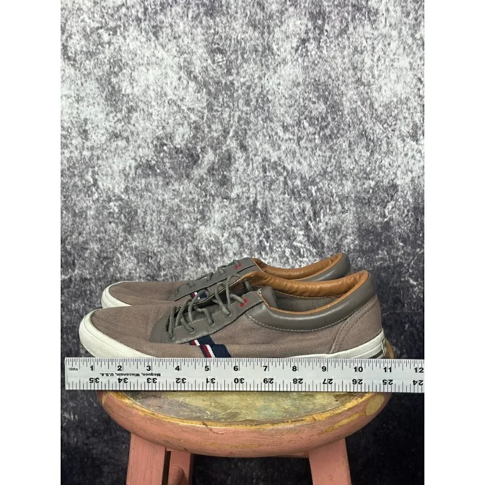 Tommy Hilfiger Brown Gray Red‎ Blue Logo Lace Up Sneaker Shoes Mens Size 10.5